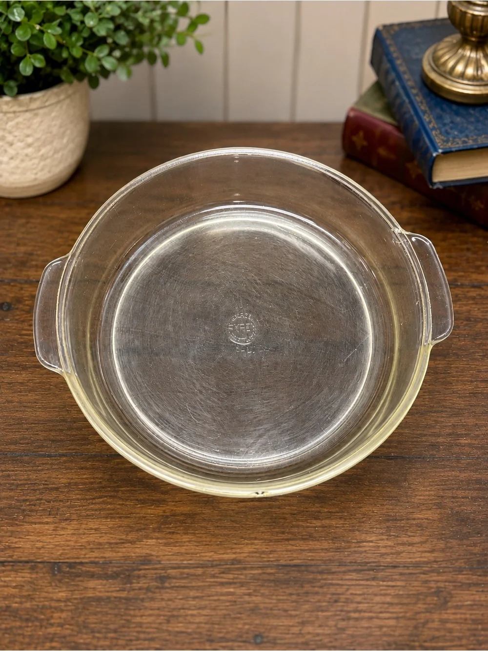 Vintage PYREX 023 Clear Glass 1.5 Qt Round Casserole Baking Dish USA Small Chip